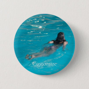 Chapa Redonda De 5 Cm Modelo femenino de natación Thunder_Cove