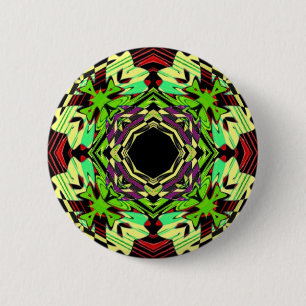 Chapa Redonda De 5 Cm Modelo geométrico amarillo y verde