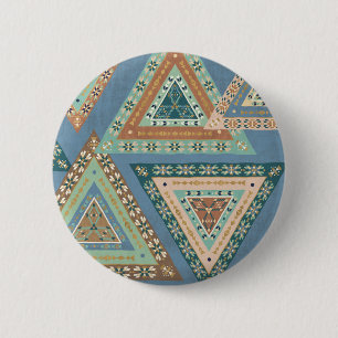 Chapa Redonda De 5 Cm Modelo indio tribal el   azul al aire libre de Geo