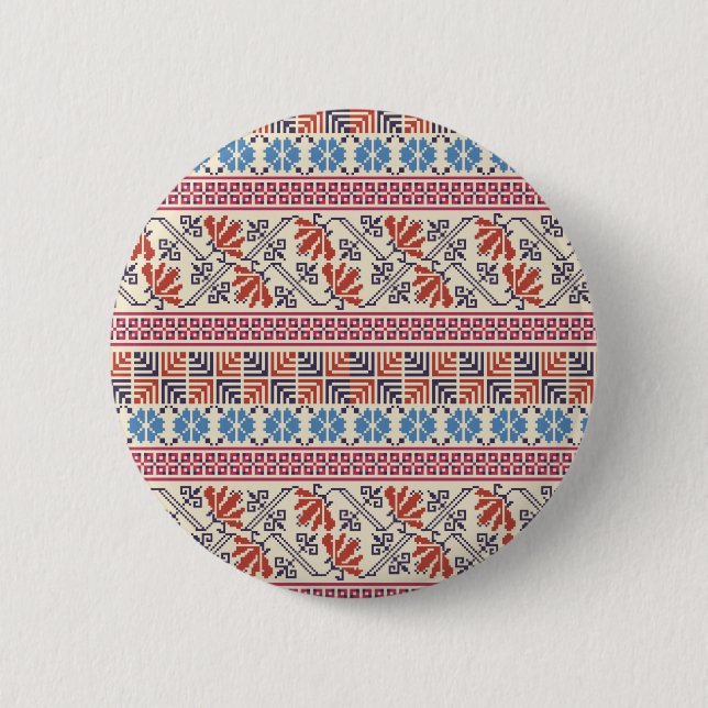 Chapa Redonda De 5 Cm Modelo palestino del bordado (Anverso)