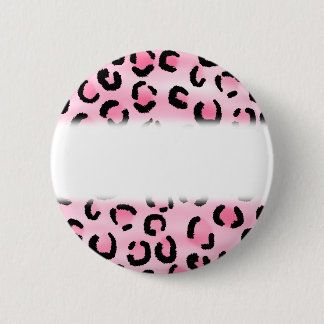 Chapa Redonda De 5 Cm Modelo rosado del estampado leopardo