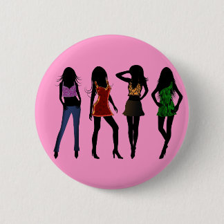 Chapa Redonda De 5 Cm Modelos de Chicas de moda con botones de silueta