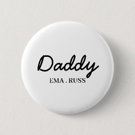 Chapa Redonda De 5 Cm Modern Dad | Custom Kids Names Stylish Father