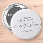 Chapa Redonda De 5 Cm Moderna Sencilla Elegante Ministero Corazón Ducha<br><div class="desc">Este diseño sencillo y moderno se compone de sans serif y de una juguetona tipografía cursiva con corazones doodle. Perfecto para los bodas de la fiesta de novias.</div>