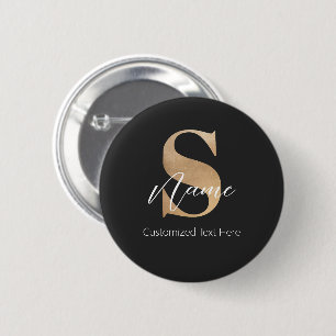 Chapa Redonda De 5 Cm Moderno Monogramado inicial S & Name personalizado