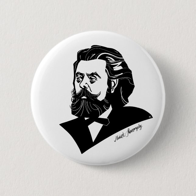 Chapa Redonda De 5 Cm Modest Mussorgsky (Anverso)