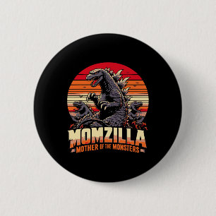 Chapa Redonda De 5 Cm Momzilla Curiosa Madre De Monstruos Retro Cumpleañ