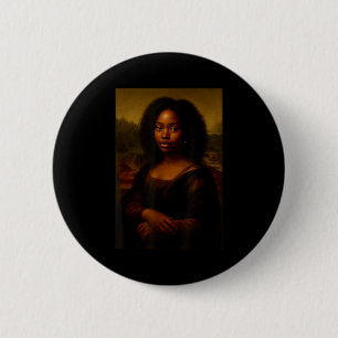 Chapa Redonda De 5 Cm Mona Lisa Afro Africana Melanina Historia Negra