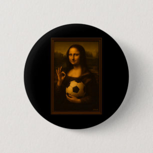 Chapa Redonda De 5 Cm Mona Lisa ama el fútbol 