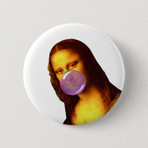 Chapa Redonda De 5 Cm Mona Lisa Chicle Bubble