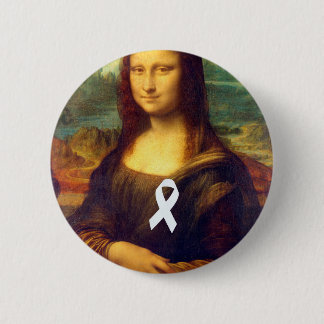 Chapa Redonda De 5 Cm Mona Lisa Con Cinta Blanca