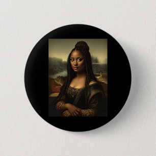 Chapa Redonda De 5 Cm Mona Lisa negra historia negra estadounidense Mon