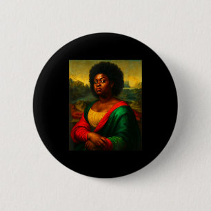 Chapa Redonda De 5 Cm Mona Lisa Negra Mirada de Reojo Mujer Afro Histori