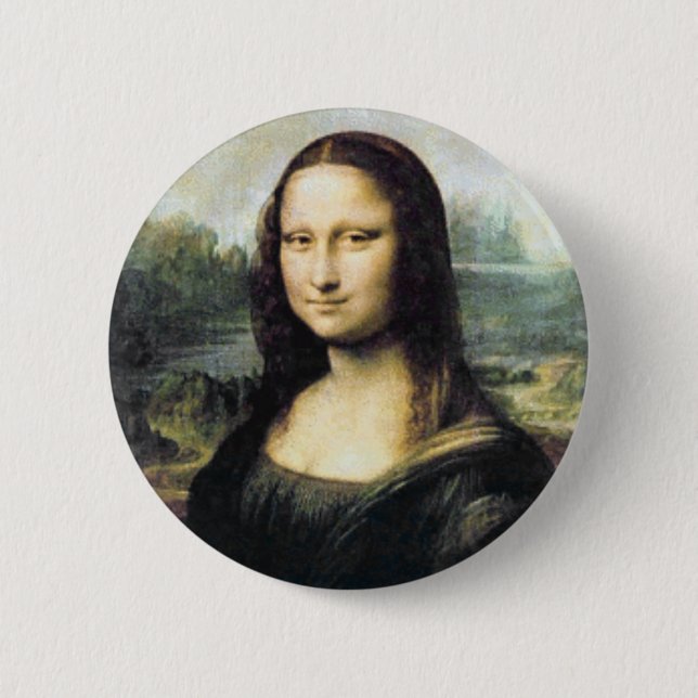 Chapa Redonda De 5 Cm Mona Lisa Pin (Anverso)