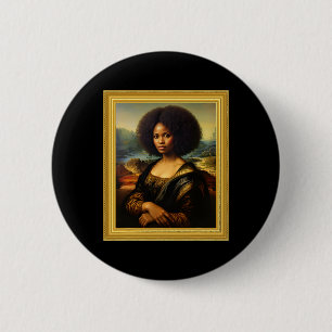 Chapa Redonda De 5 Cm Mona Negra Lisa Afro Reina Africana Mujer Negra Su