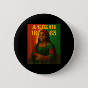 Chapa Redonda De 5 Cm Mona Negra Lisa Gráfica Afroamericana Junio