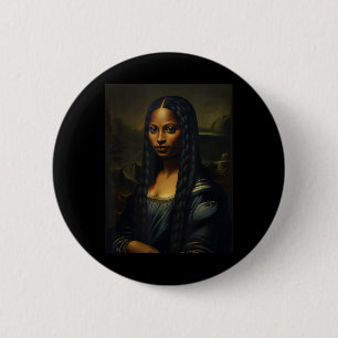 Chapa Redonda De 5 Cm Mona Negra Lisa Mes de la Historia Negra Mujer Afr
