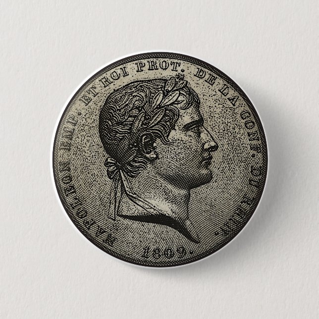 Chapa Redonda De 5 Cm Moneda de Napoleon (Anverso)