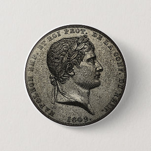 Chapa Redonda De 5 Cm Moneda de Napoleon