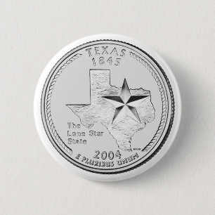 Chapa Redonda De 5 Cm Moneda de veinticinco centavos del estado de Texas