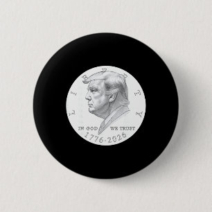 Chapa Redonda De 5 Cm Moneda Trump Un Dólar