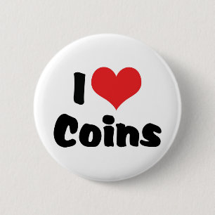 Chapa Redonda De 5 Cm Monedas del Corazón que Amo - Coleccionista de Mon