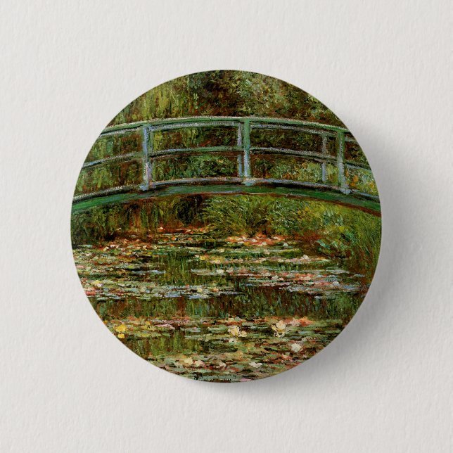 Chapa Redonda De 5 Cm Monet French Bridge Giverney (Anverso)