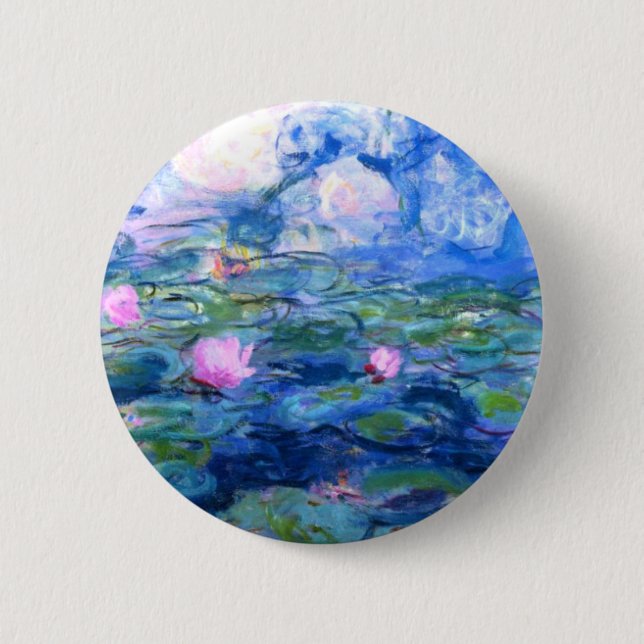 Chapa Redonda De 5 Cm Monet Pink Water Lilies (Anverso)