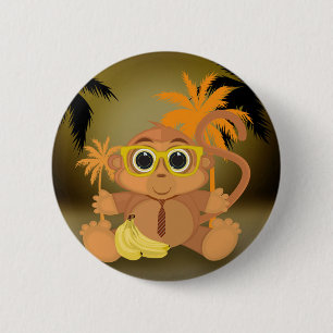 Chapa Redonda De 5 Cm Monkey Nerd