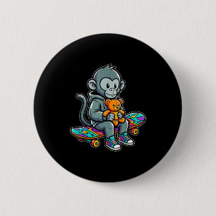 Chapa Redonda De 5 Cm Mono bebé lindo puño patinador ropa urbana urbana