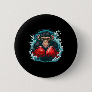 Chapa Redonda De 5 Cm Mono boxeador con guantes de boxeo kickboxing dive
