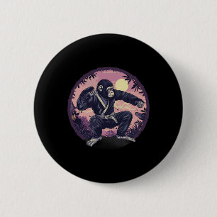Chapa Redonda De 5 Cm Mono de karate naturaleza luna Mma kickboxing aman