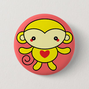 Chapa Redonda De 5 Cm Mono del amor