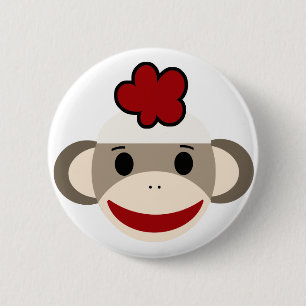 Chapa Redonda De 5 Cm mono del calcetín