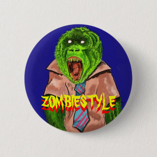 Chapa Redonda De 5 Cm mono del zombi, ZOMBIESTYLE, ZOMBIESTYLE