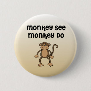 Chapa Redonda De 5 Cm Mono See, Monkey Do