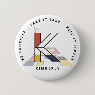 Chapa Redonda De 5 Cm Monograma de arte С el Neoplasticismo apetitoso. L