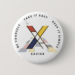 Chapa Redonda De 5 Cm Monograma de arte С el Neoplasticismo apetitoso. L