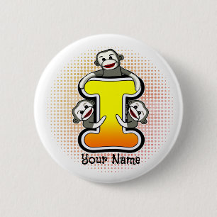 Chapa Redonda De 5 Cm Monograma I Mono de acoplamiento