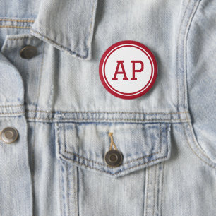 Chapa Redonda De 5 Cm Monograma personalizado de estudiante universitari