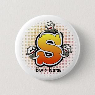 Chapa Redonda De 5 Cm Monograma S Mono de media