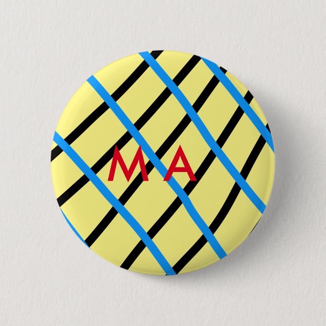 Chapa Redonda De 5 Cm Monograma simple añada su letra de nombre man mini (Anverso)