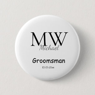 Chapa Redonda De 5 Cm monograma simple personalizado nombre padrino mini