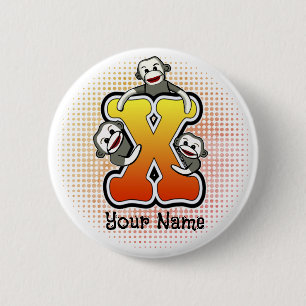 Chapa Redonda De 5 Cm Monograma X Mono de acoplamiento