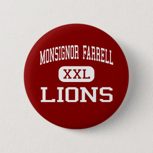 Chapa Redonda De 5 Cm Monsignor Farrell - leones - alto - Staten Island