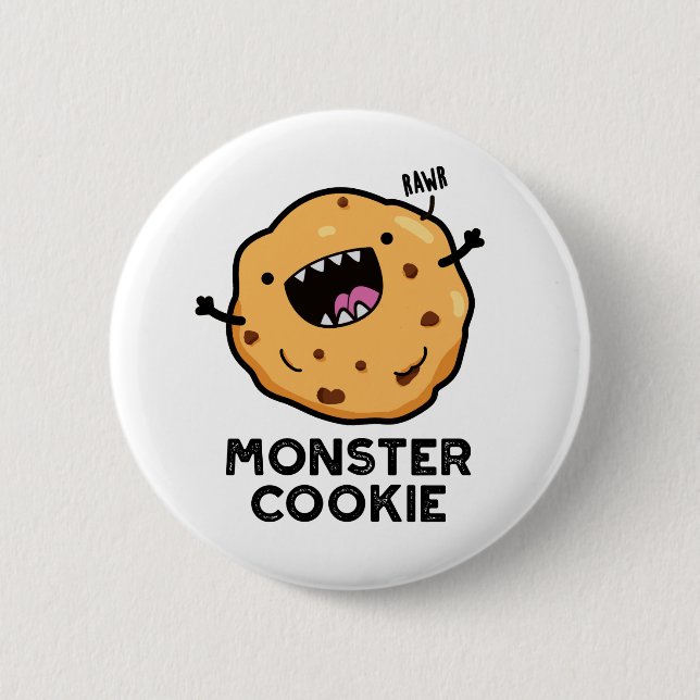 Chapa Redonda De 5 Cm Monster Cookie Funny Food Pun (Anverso)
