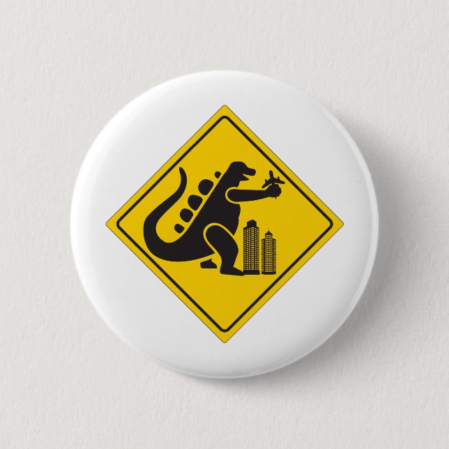 Chapa Redonda De 5 Cm Monster Crossing (Anverso)