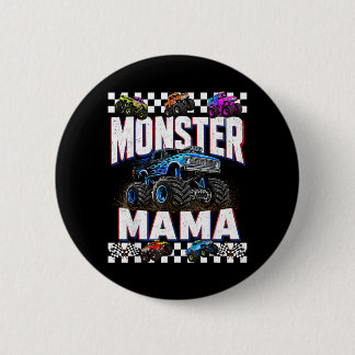 Chapa Redonda De 5 Cm Monster Truck Mama Family Matching Monster Trucks
