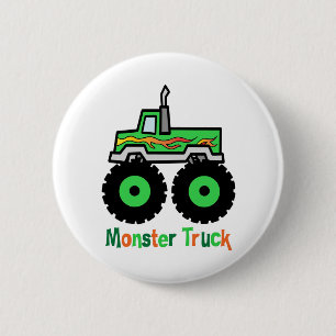 Chapa Redonda De 5 Cm Monster truck verde