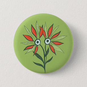 Chapa Redonda De 5 Cm Monstruo de flores Personajes de dibujos animados